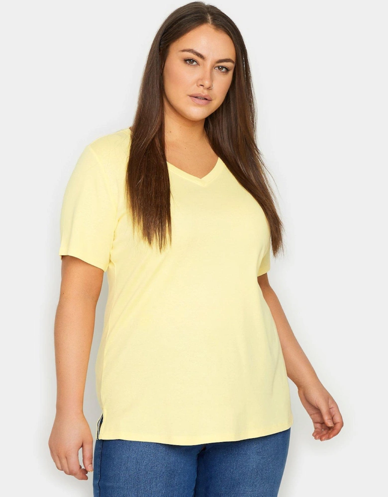 V-neck T-shirt - Yellow