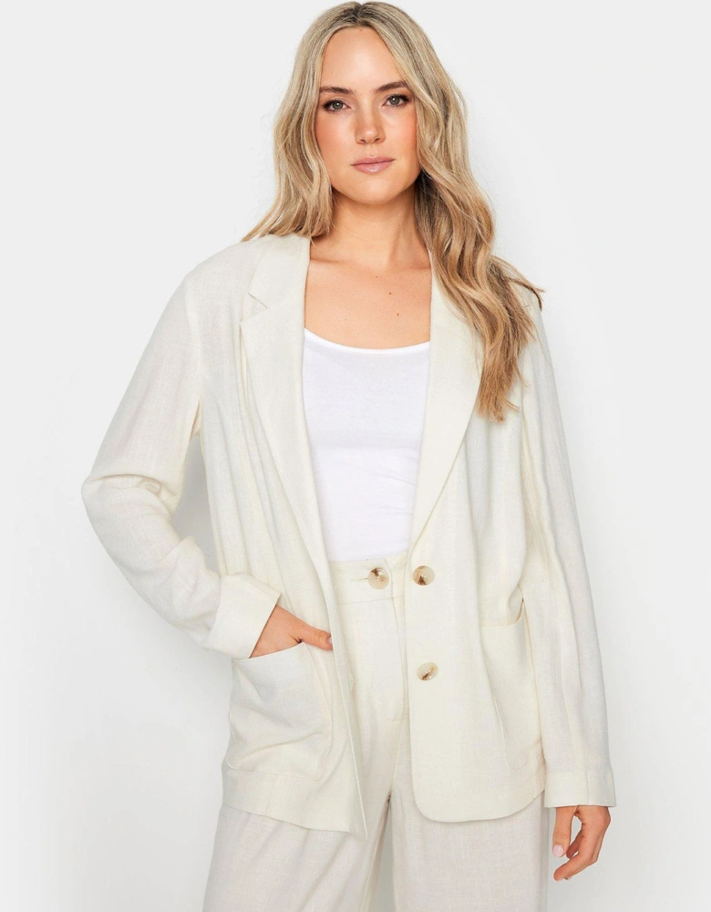 Tall White Sand Linen Jacket