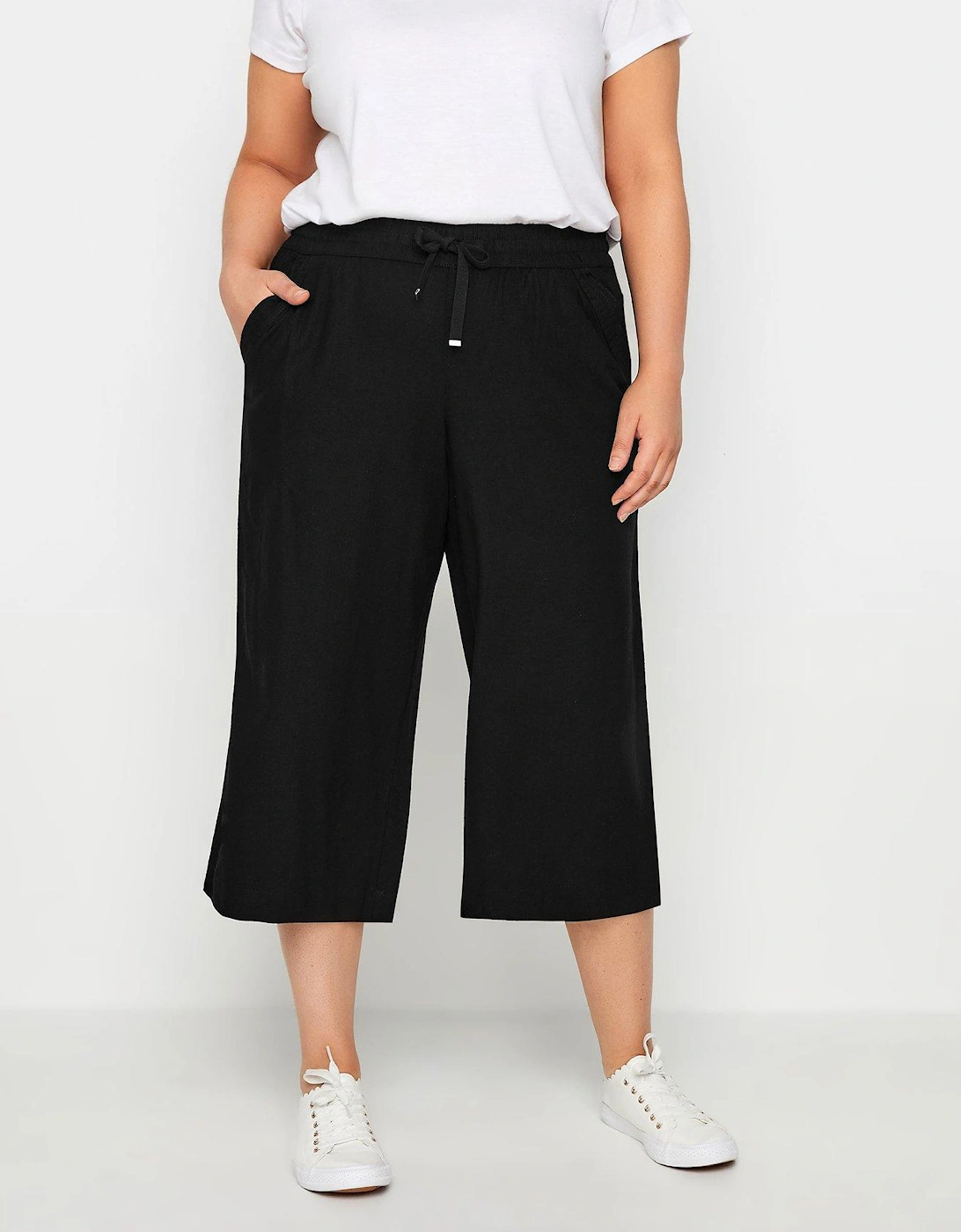 Cropped Wide Leg Trousers - Blue, 2 of 1