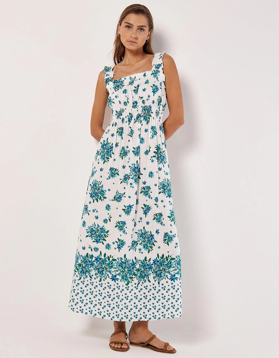 Floral Cami Milkmaid Smock Dress, 2 of 1