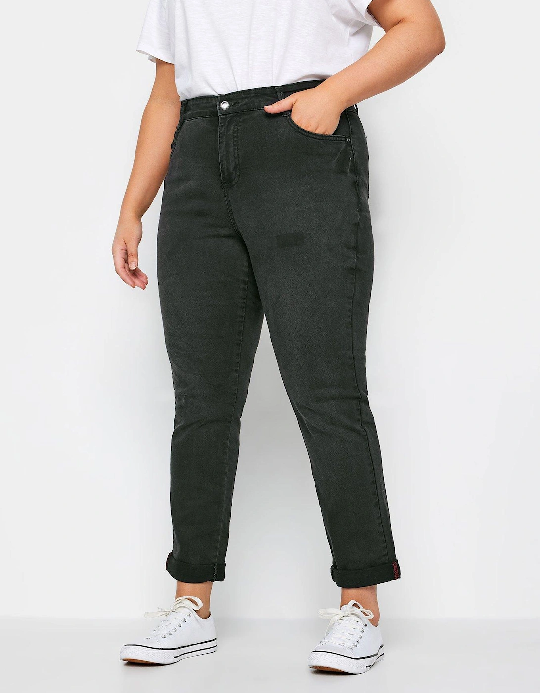 Washed Slim Fit Mom Jeans, 2 of 1