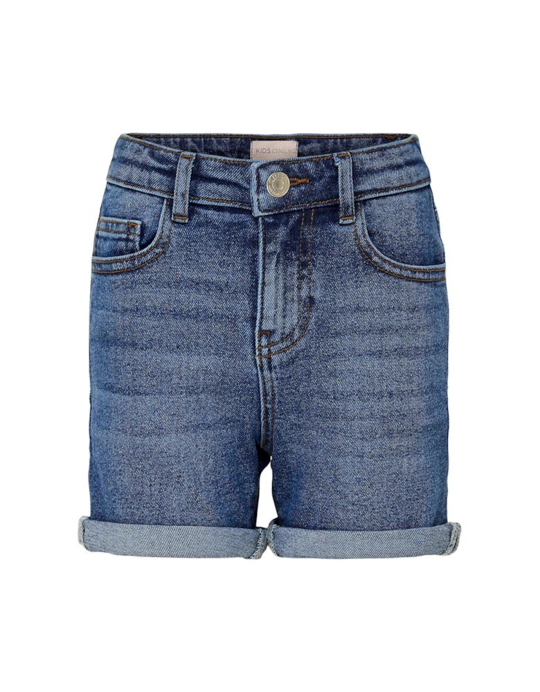 Girls Denim Shorts - Medium Blue Denim