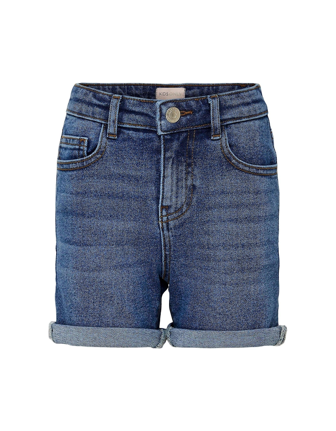 Girls Denim Shorts - Medium Blue Denim, 4 of 3