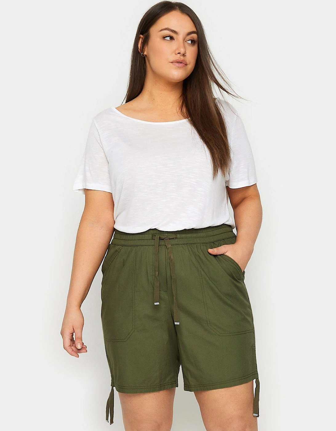 Ruched Poplin Shorts, 2 of 1