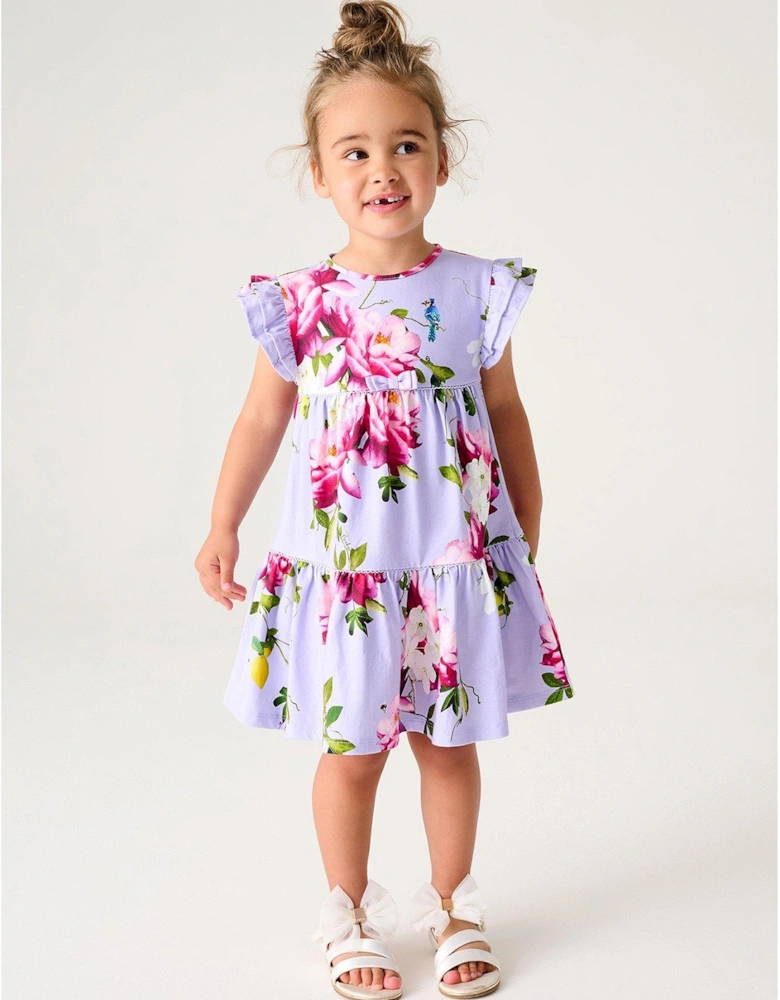 BAKER BY CITRUS BLOOM TIERED JERSEY DRESS