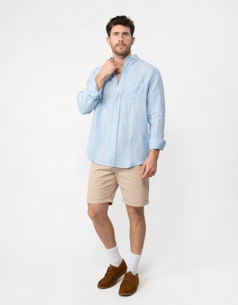 Mens Regular Linen Long Sleeve Shirt