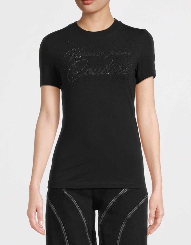 Crystal Logo Script T-Shirt - Black 