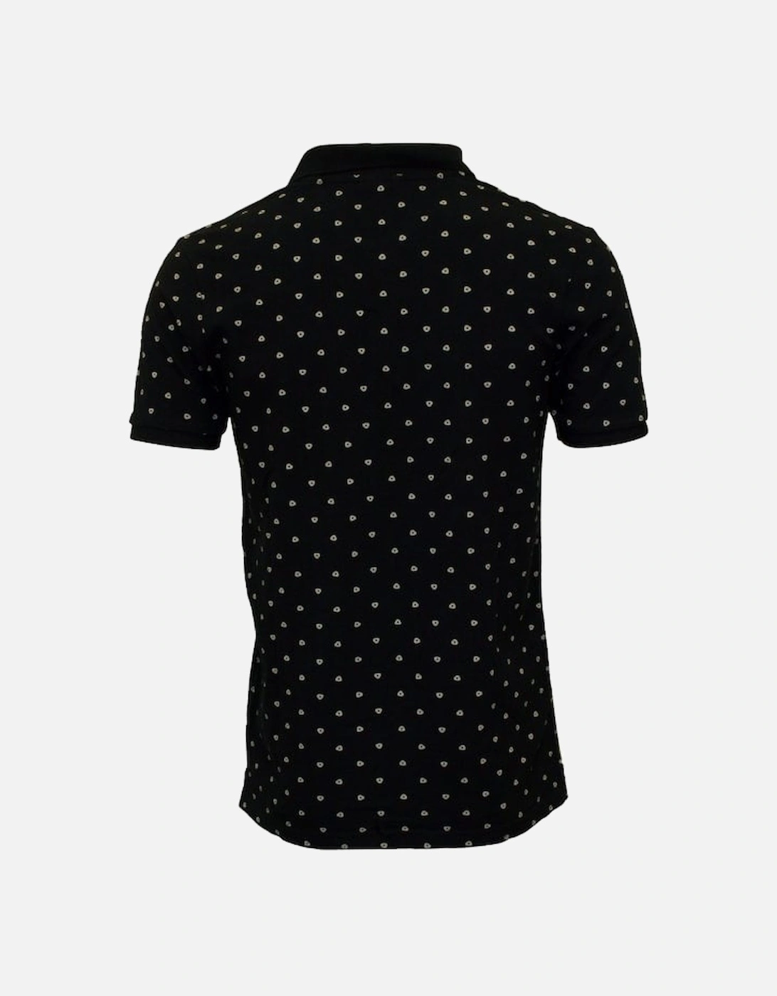 Classic Polo Shirt with All-Over Geo Print, Navy