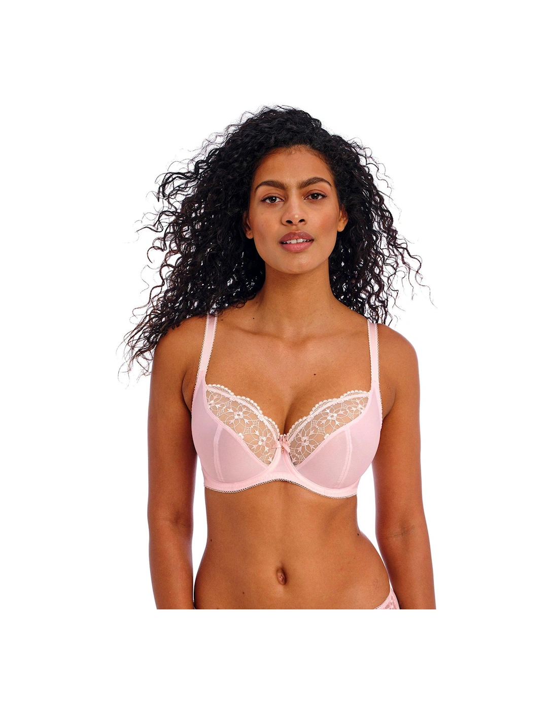 Hallie Underwired Plunge Bra - Pink, 3 of 2