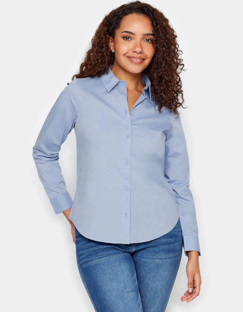 Blue Cotton Poplin Shirt