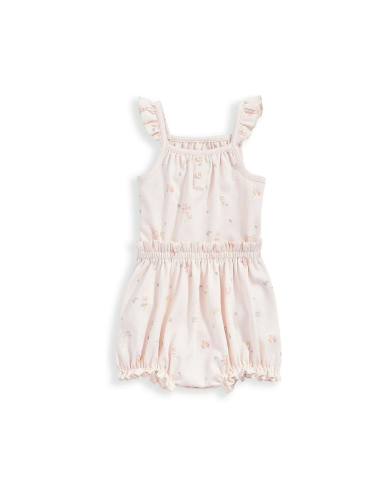 Baby Girls 2 Piece Floral Bodysuit & Shorts Set - Pink