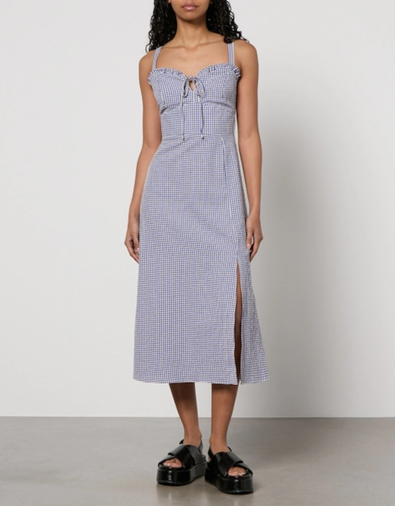 Lucia Gingham Seersucker Midi Dress