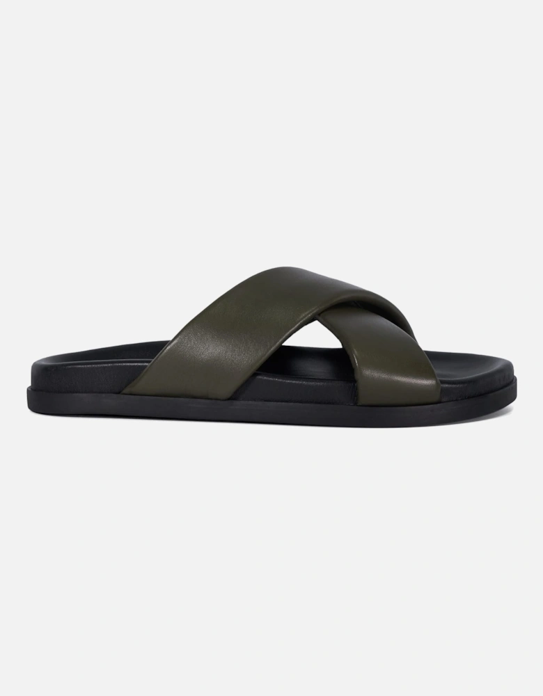 Mens Isaacs - Leather Cross Strap Sandals