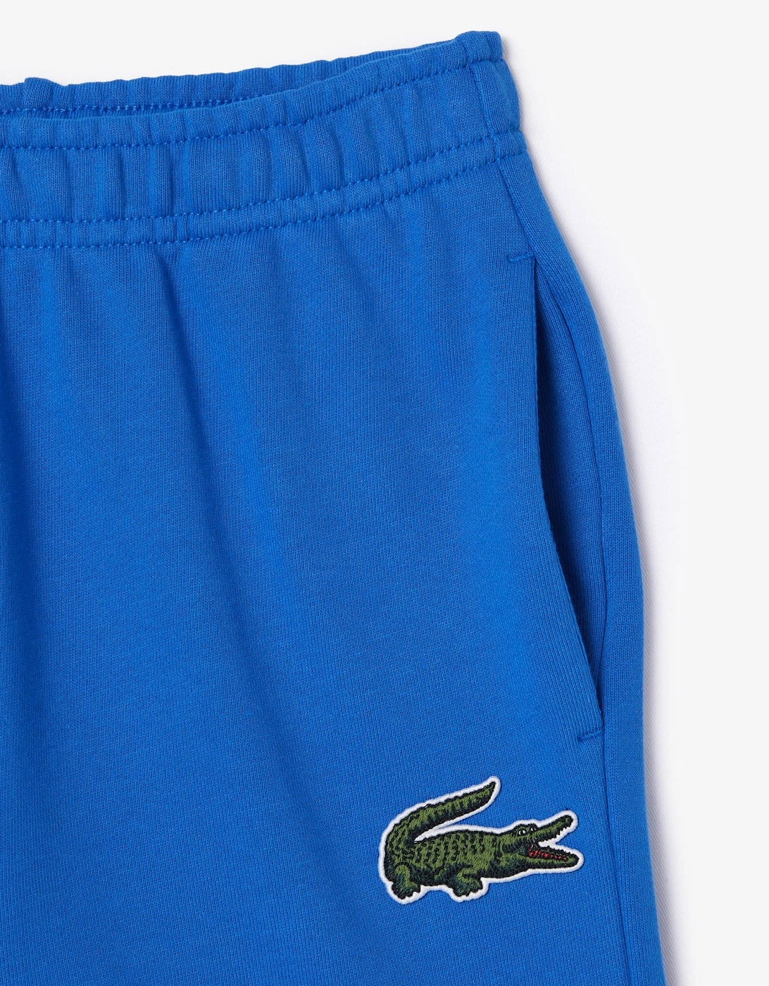 Boy's Blue Cotton Shorts With Crocodile Badge