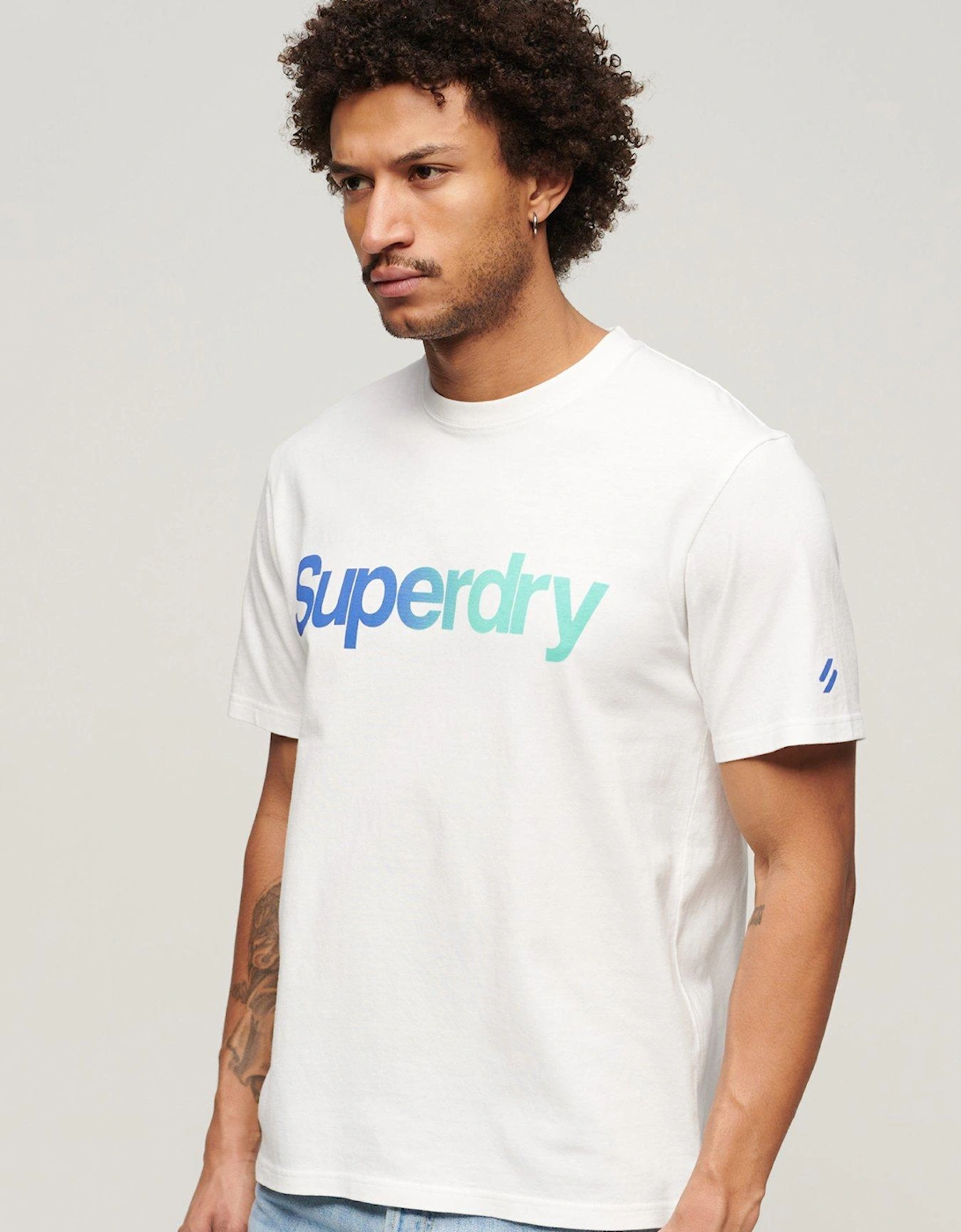 Core Ombre Logo Loose Fit T-shirt - White, 6 of 5