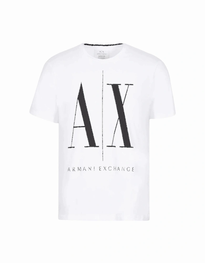 Slim Fit Initials Logo White T-Shirt