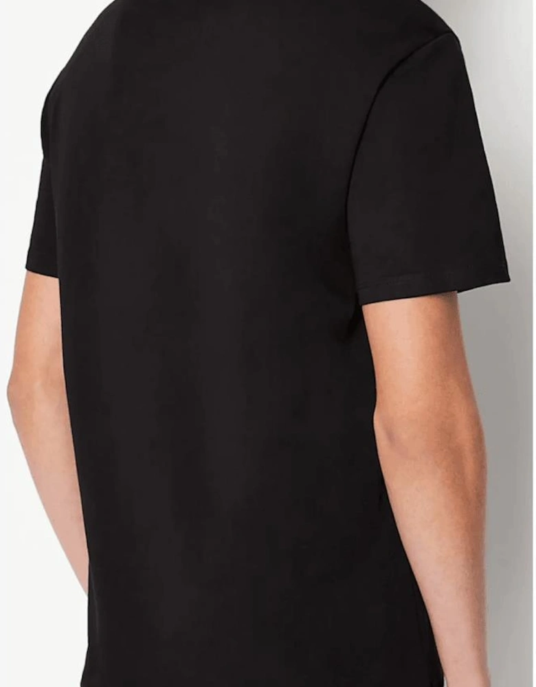 Slim Fit Initials Logo Black T-Shirt