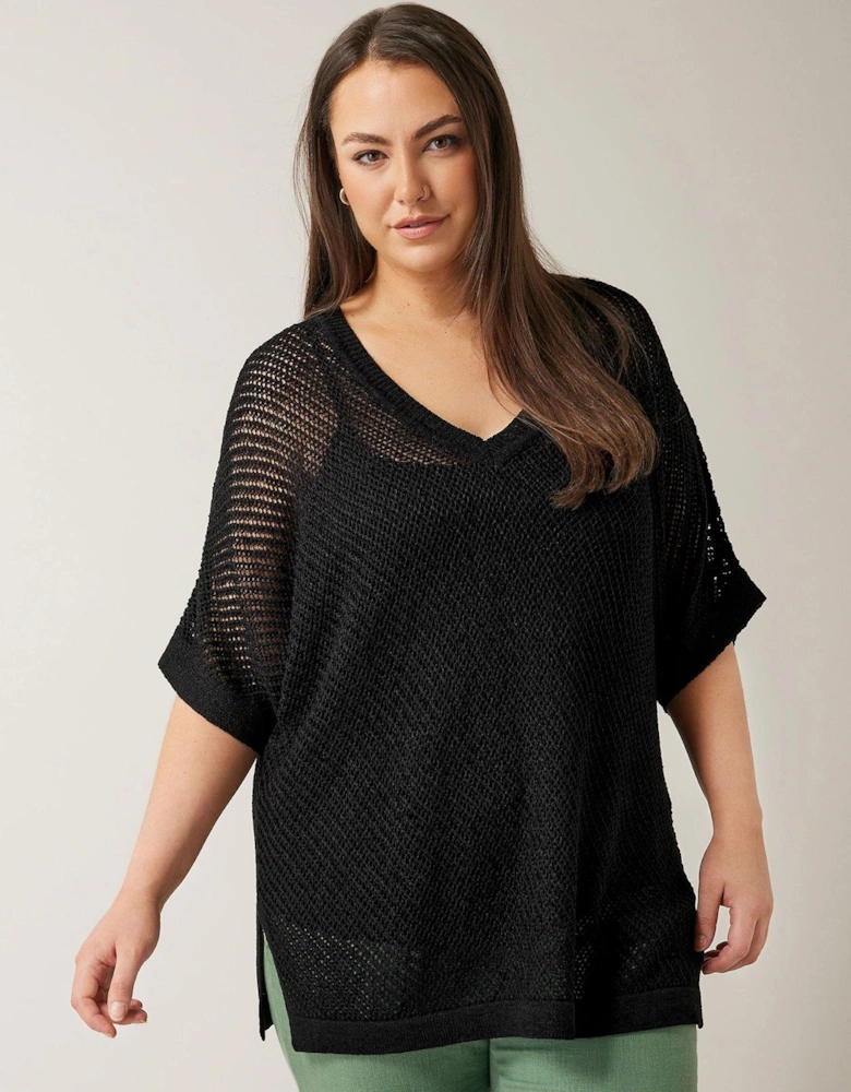 Tape Yarn Jumper Black