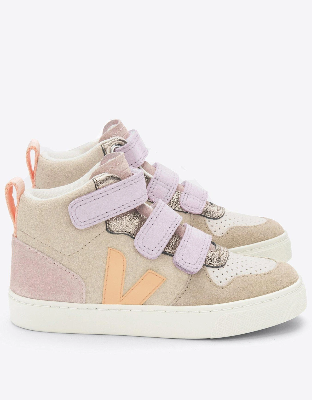Kid's V-10 Mid Trainers - Almond/Peach, 2 of 1