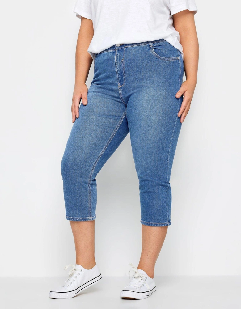 Mid Wash Cropped Jeans