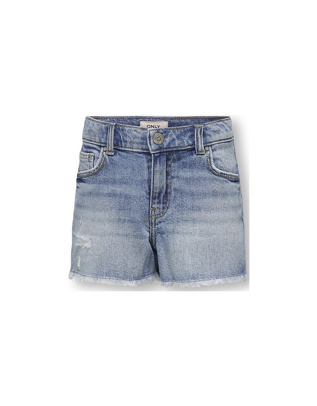 Girls Vintage Denim Shorts - Light Blue Denim, 4 of 3