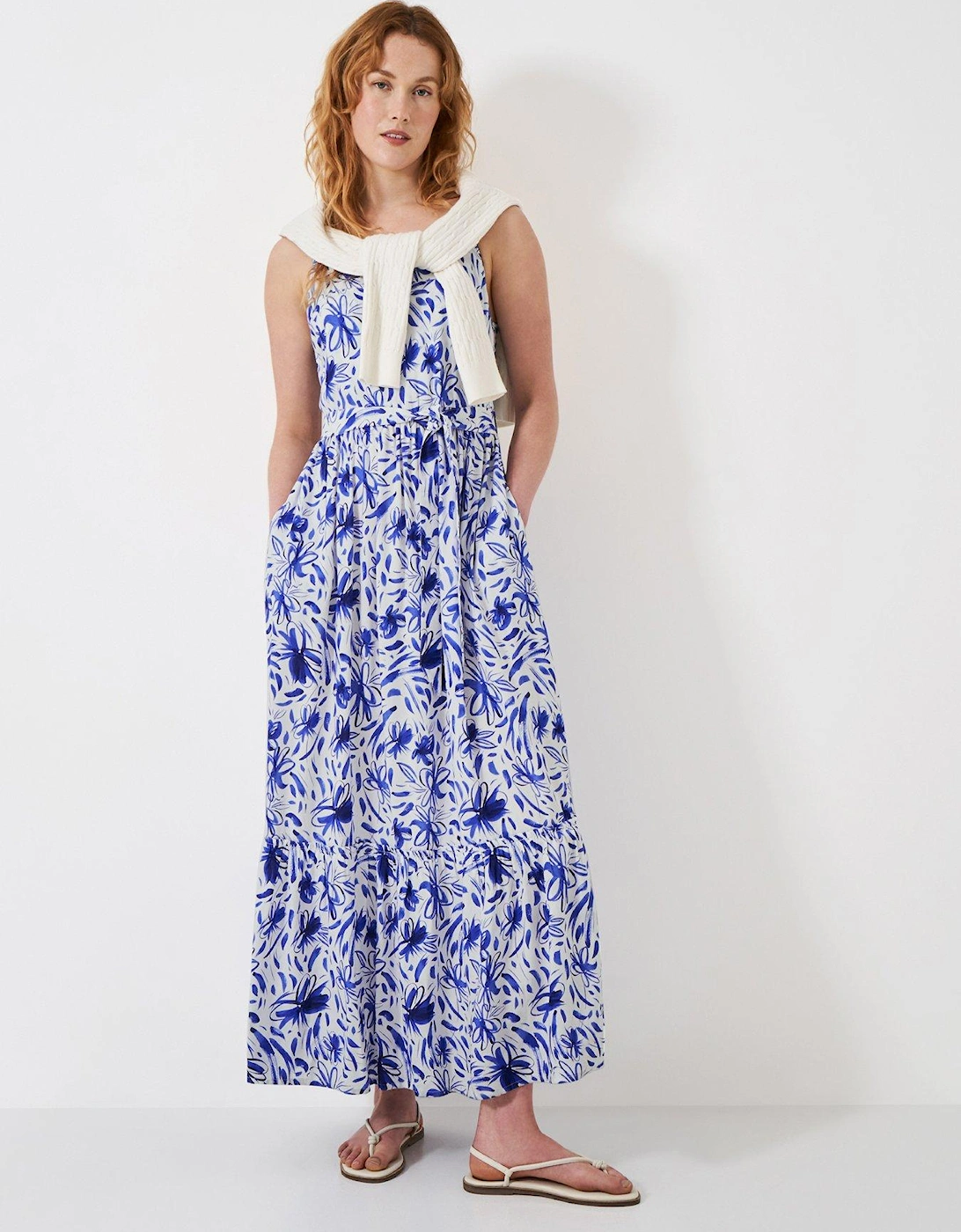 Floral Printed Strappy Midi Dress - Blue Multi, 2 of 1