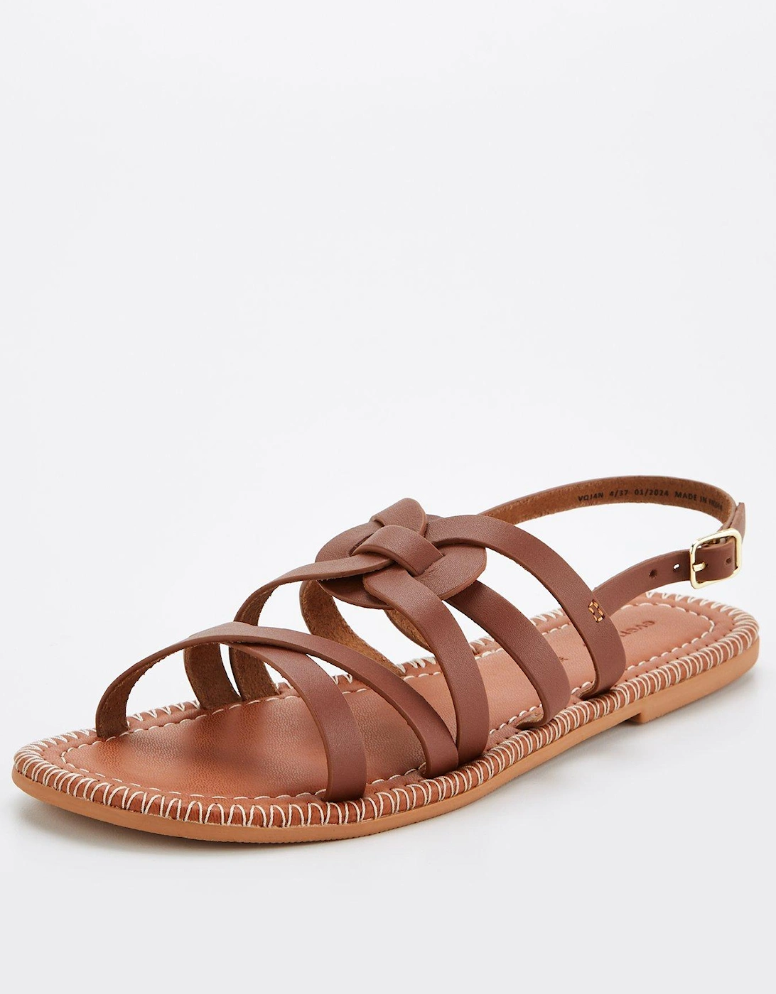 Leather Strappy Flat Sandal, 7 of 6