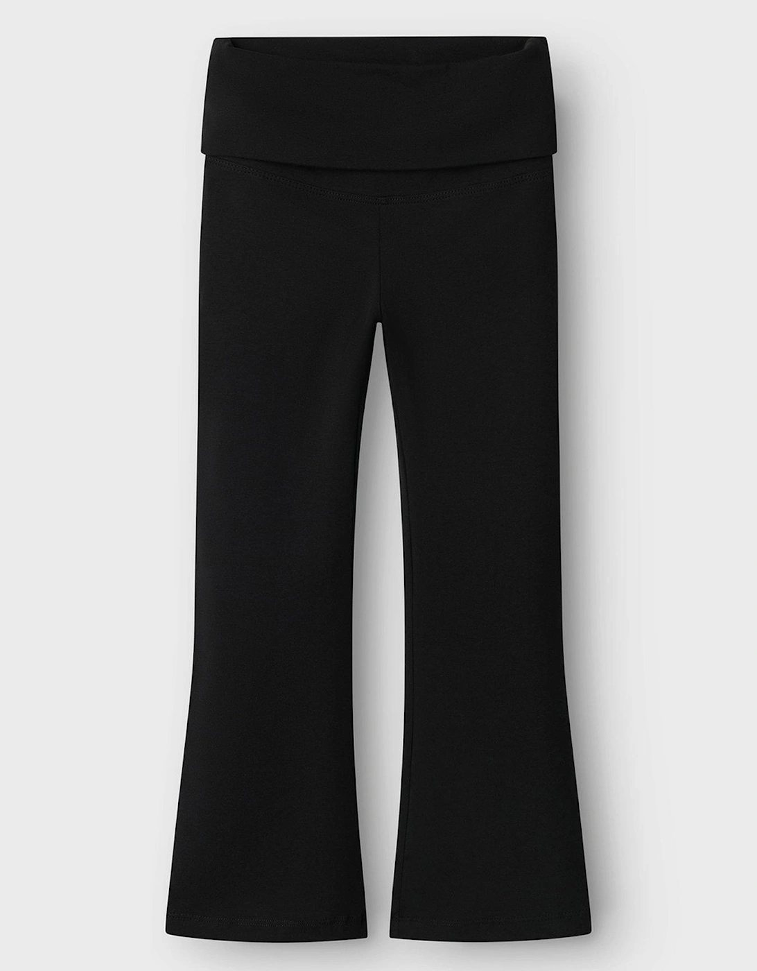 Girls Fold Down Flared Trousers - Black, 2 of 1