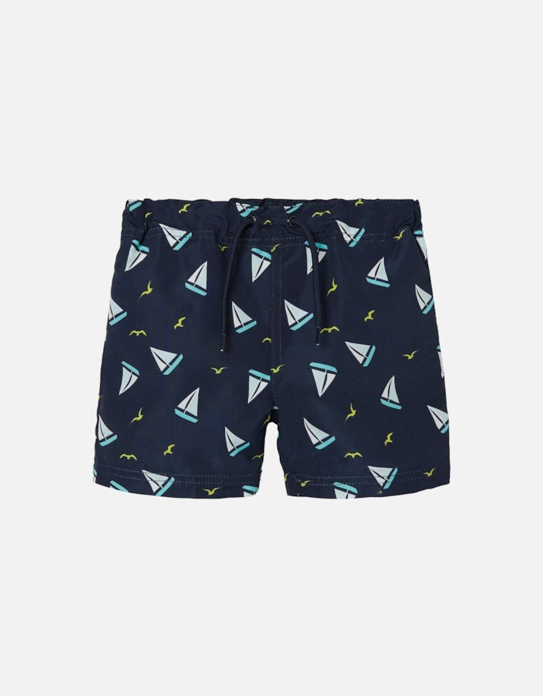 Mini Boys Boat Swim Shorts - Dark Sapphire