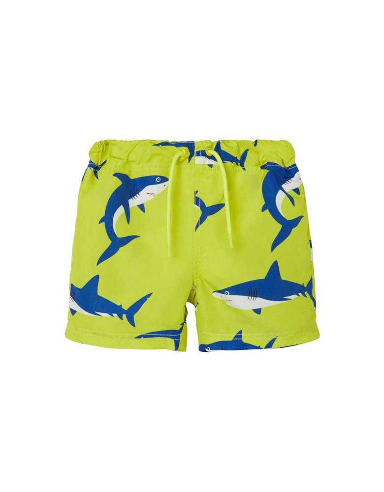 Mini Boys Shark Swim Shorts - Evening Primrose