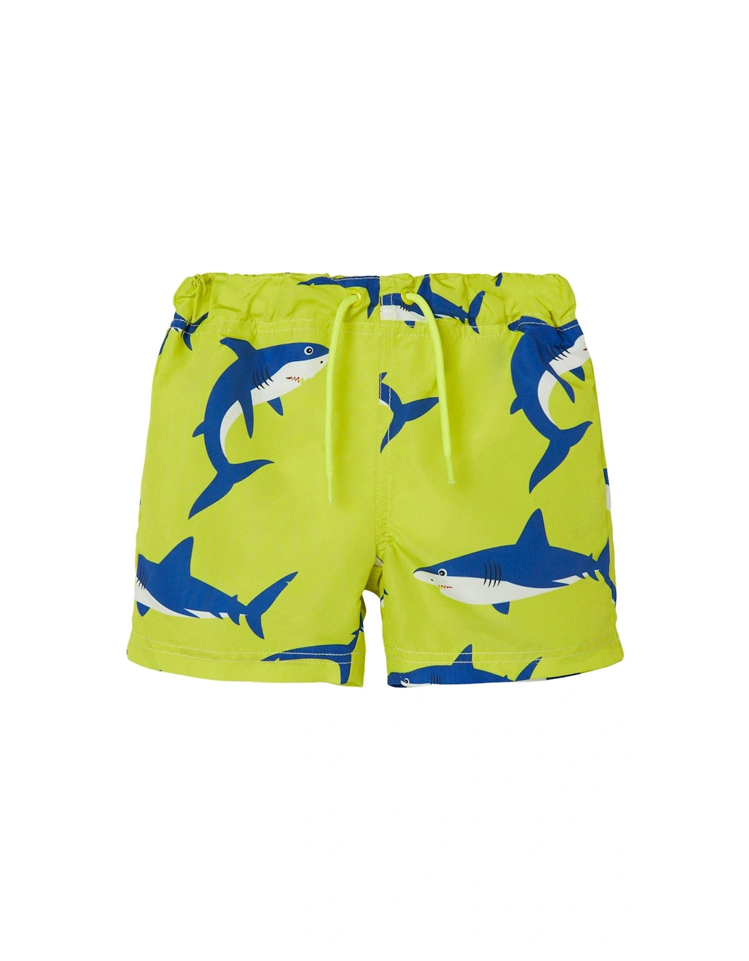Mini Boys Shark Swim Shorts - Evening Primrose, 5 of 4