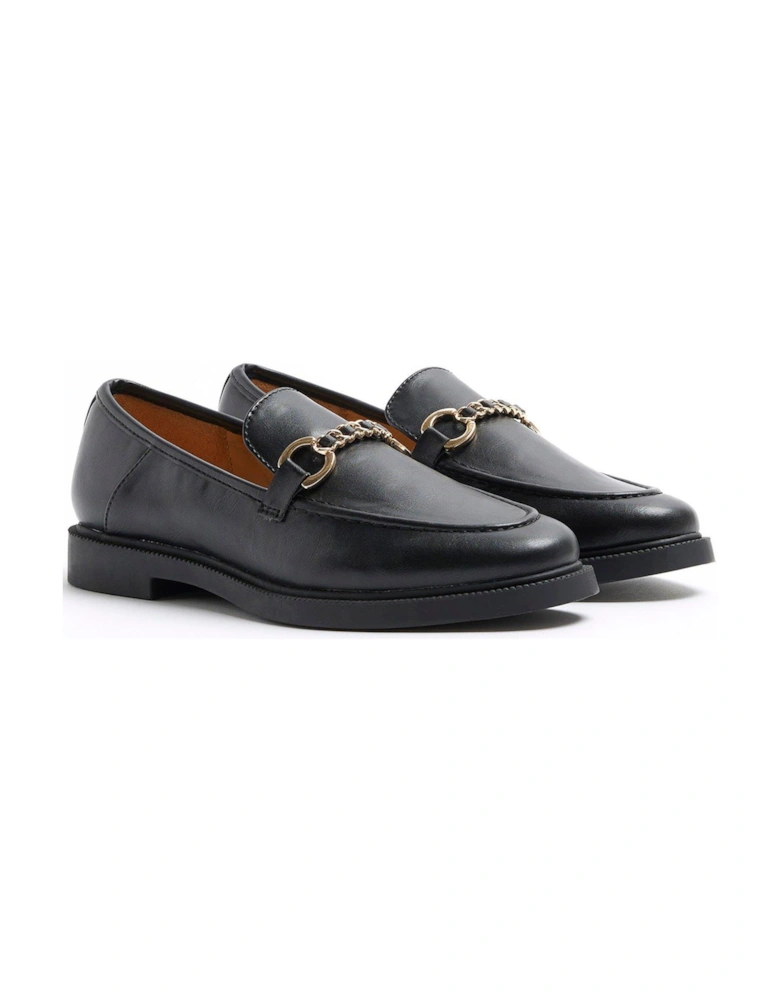 Chain Snaffle Loafer - Black