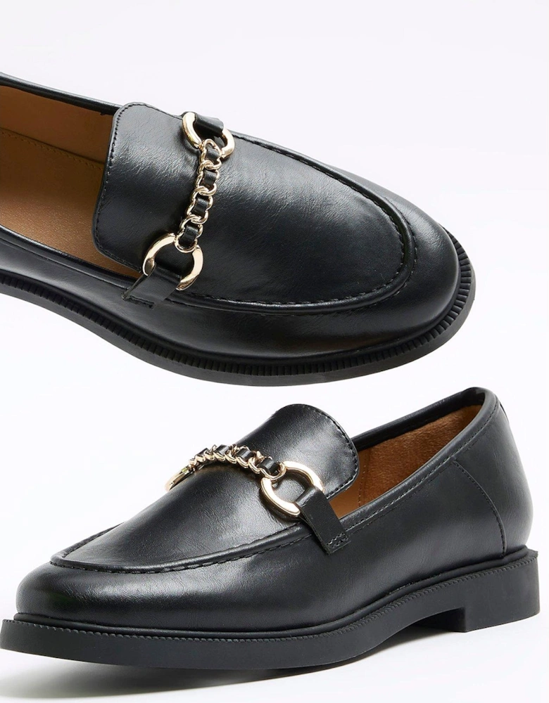 Chain Snaffle Loafer - Black