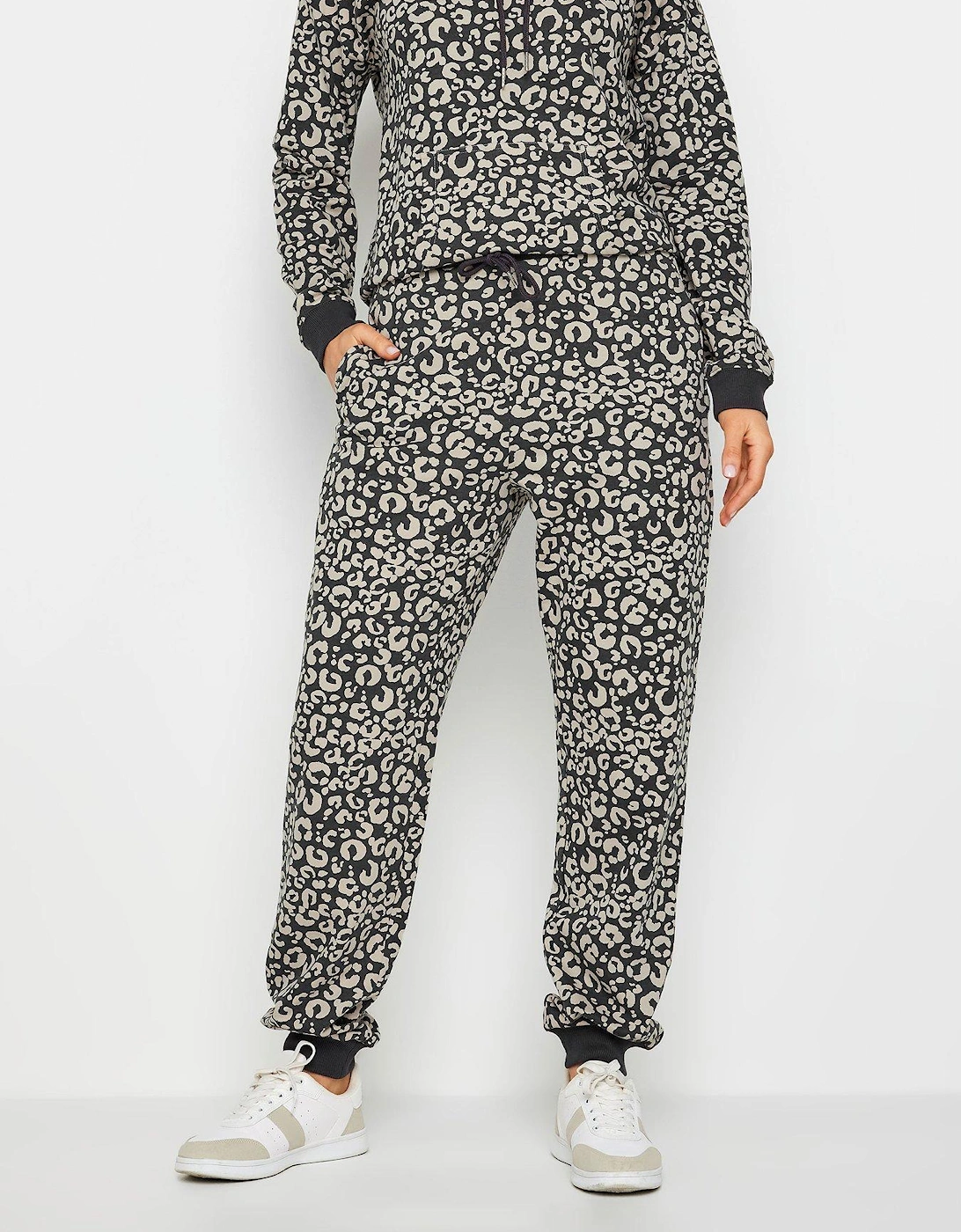 Tall Charcoal Leopard Print Cuffed Jogger, 2 of 1