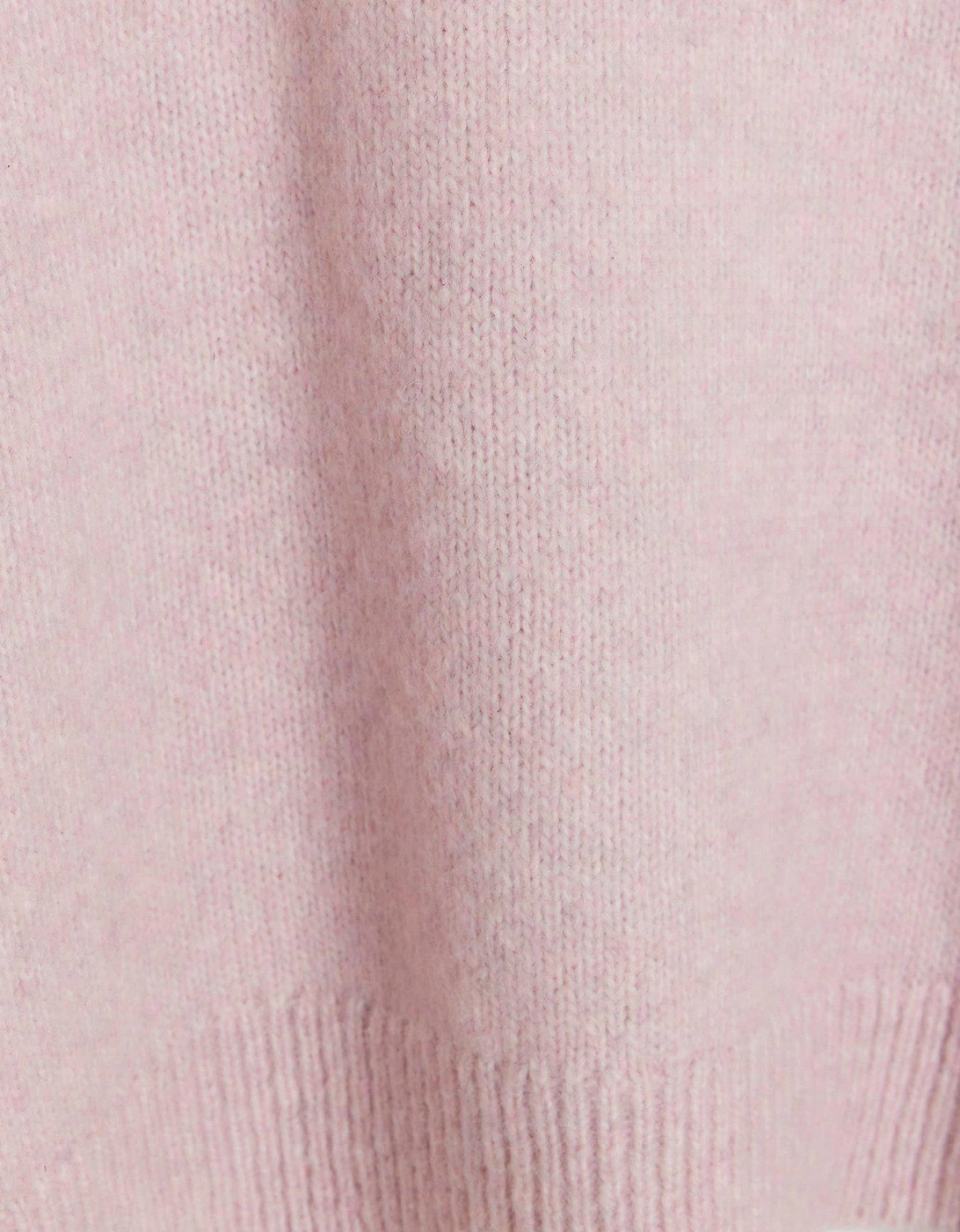 Cropped Button Jumper - Light Pink