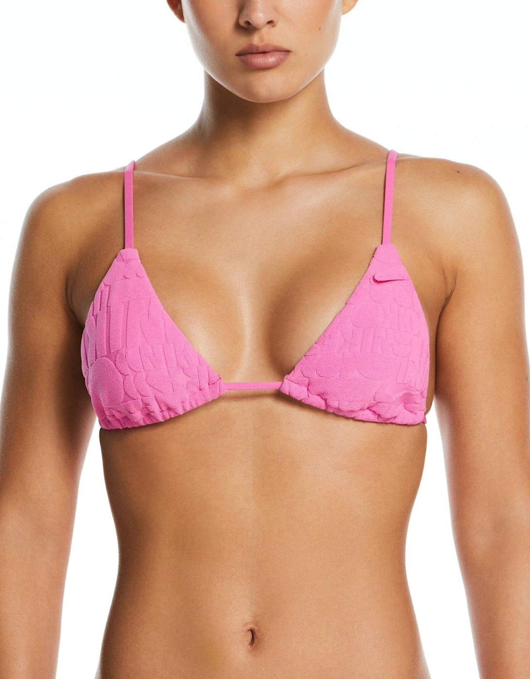 Women's Retro Flow Icon Terry Bikini Top-Pink, 2 of 1