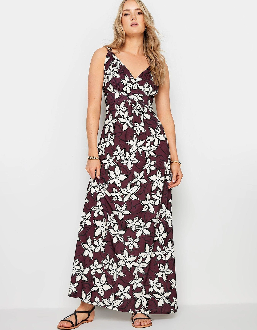 Tall Berry Floral Ity Maxi Dress, 2 of 1