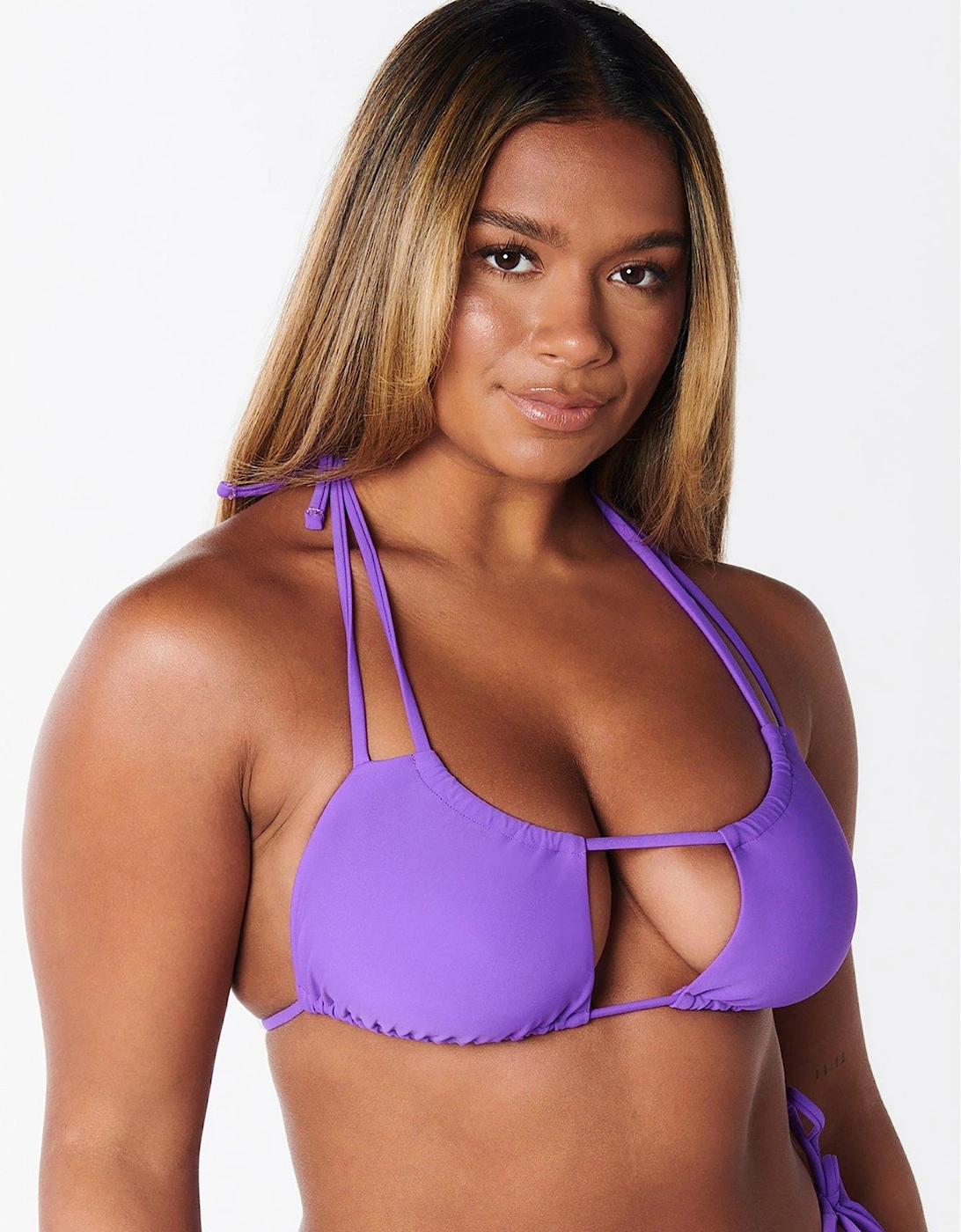 Paros Cut Out Bikini Top - Purple