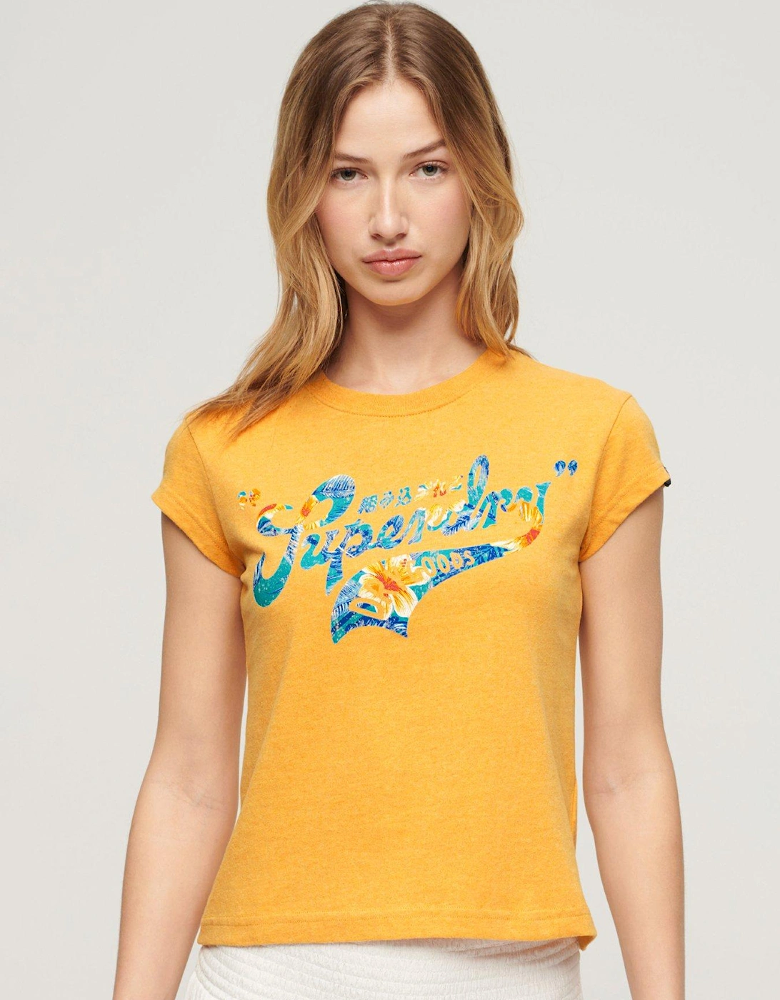 Floral Scripted Cap Sleeve T-Shirt - Yellow, 6 of 5