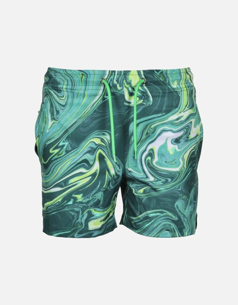 Boys Oil Green Swimming Shorts