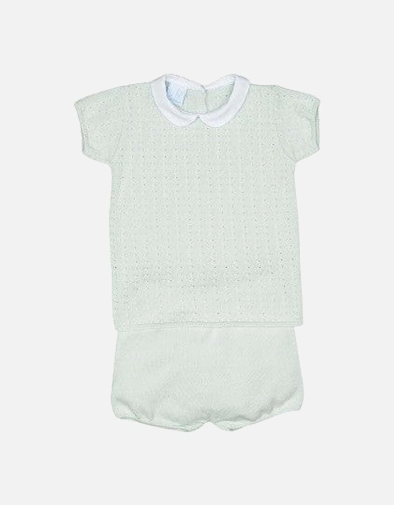Baby Boys Mint Knitted T-Shirt & Short Set