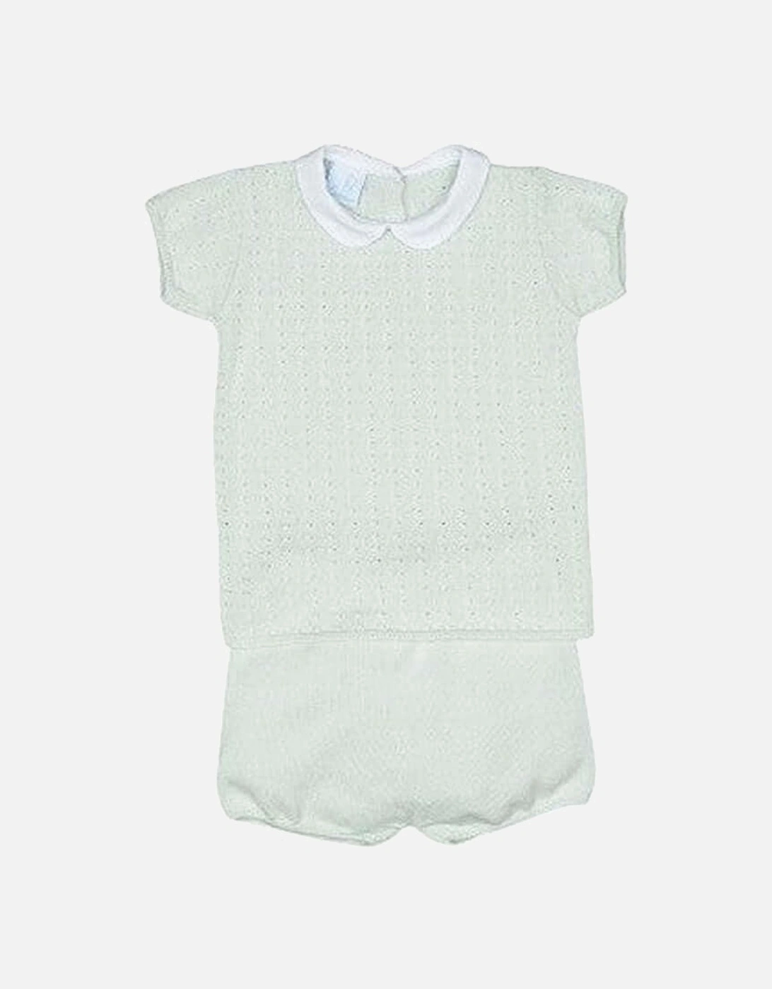 Baby Boys Mint Knitted T-Shirt & Short Set, 2 of 1