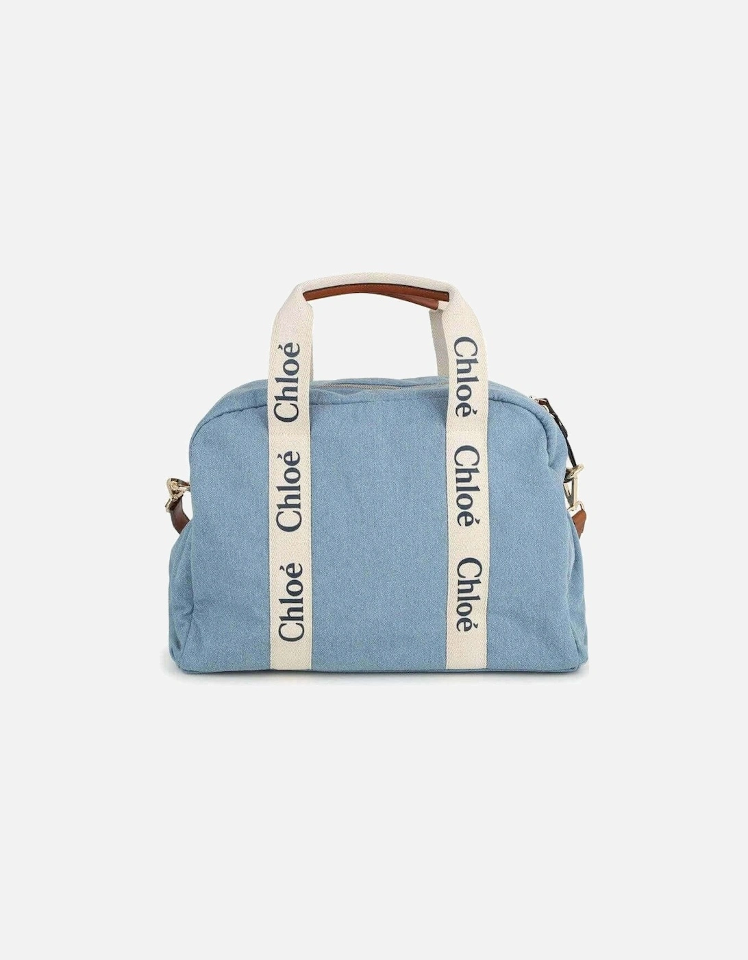 Baby Blue Denim Logo Changing Bag
