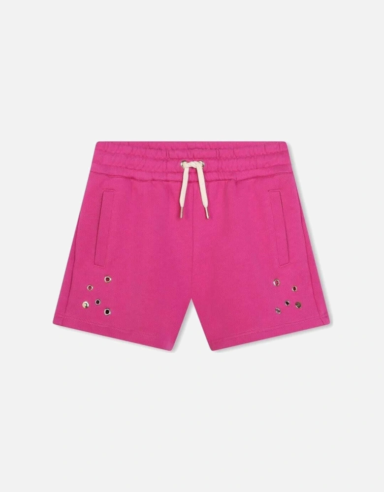 Girls Pink Eyelet Shorts