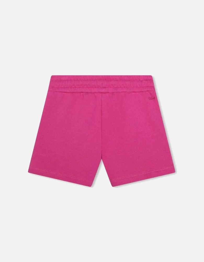 Girls Pink Eyelet Shorts