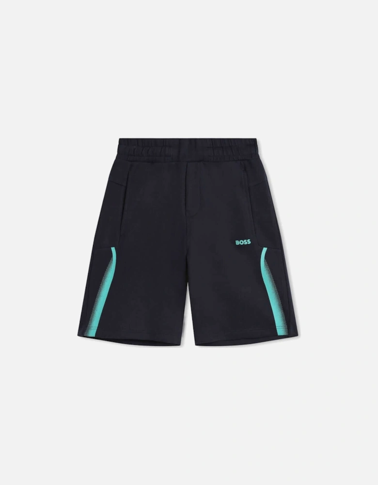 Boys Navy & Turquoise Shorts