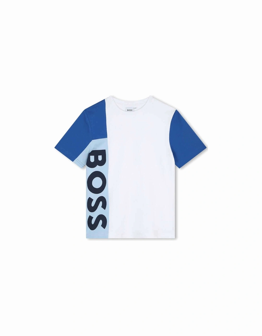 Boys White & blue Logo Cotton T-Shirt, 4 of 3