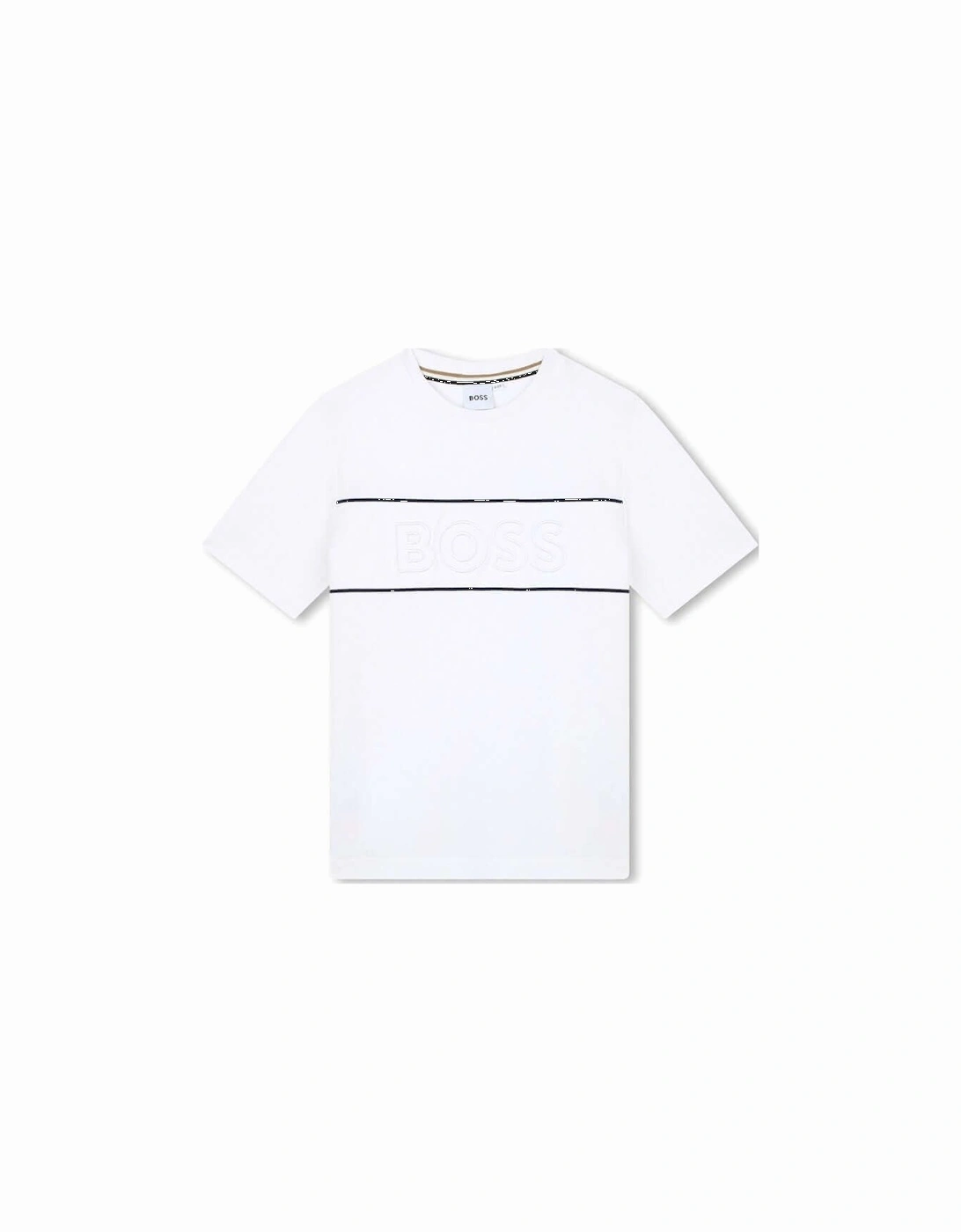 Boys White Logo Short Sleeve T-Shirt, 5 of 4