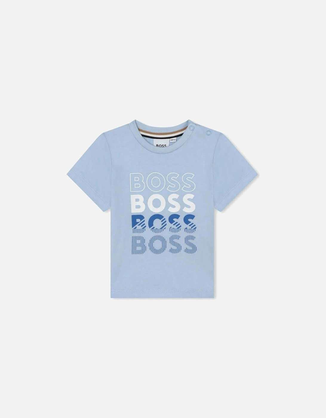 Baby Boys Blue Multi Logo Cotton T-Shirt, 4 of 3