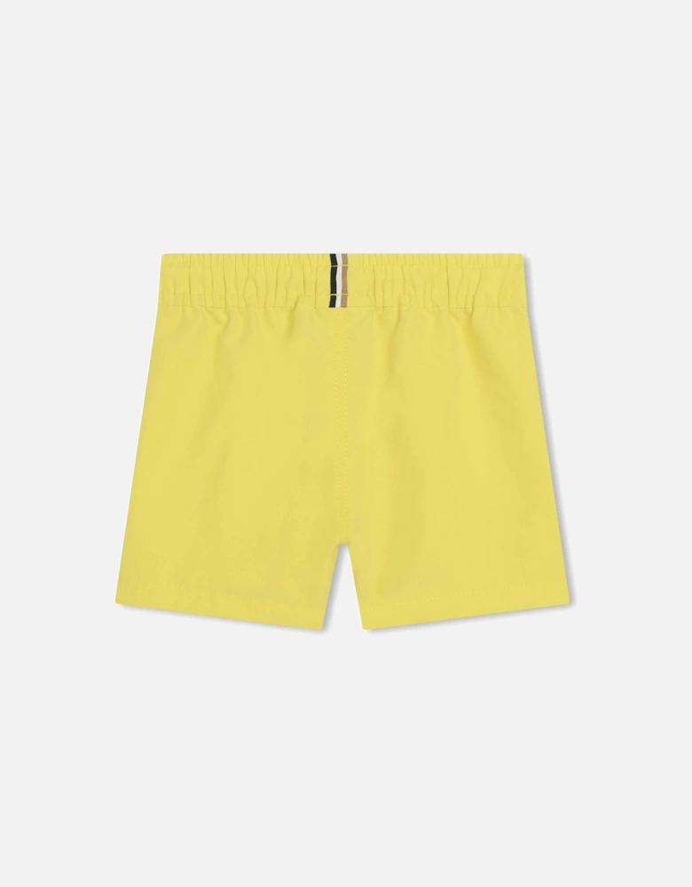 Baby Boys Yellow Logo Swim Shorts